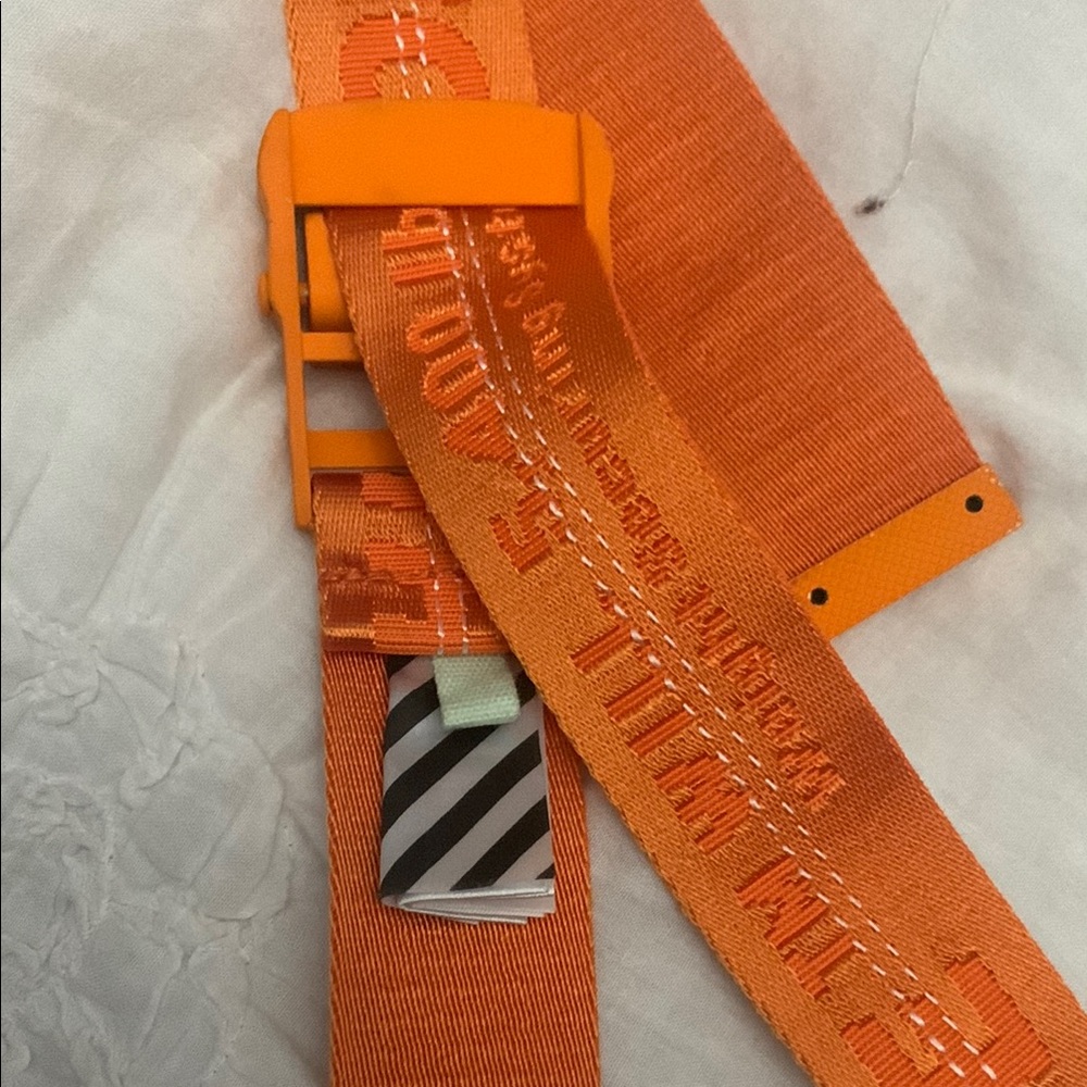 Off white Orange Industrial Belt